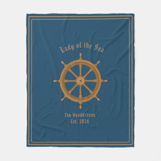 Blauwgroen boot fleece deken (Voorkant)