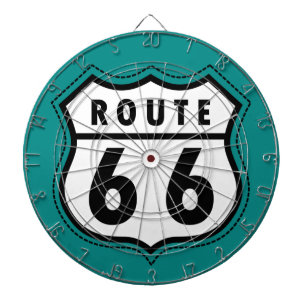 Blauwgroen bord Groene Route 66 Dartbord