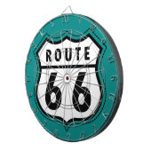 Blauwgroen bord Groene Route 66 Dartbord (Voorkant Rechts)