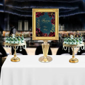 Blauwgroen Bordeaux Jewel Tone Bruiloft Tekens Mat Poster