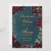 Blauwgroen Bordeaux Jewel Tone Foto Opslaan De Dat Kaart (Voorkant)