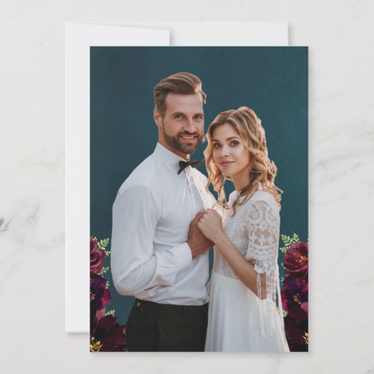 Blauwgroen Bordeaux Jewel Tone Foto Opslaan De Dat Kaart (Achterkant)