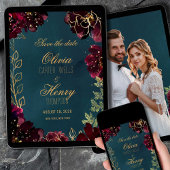 Blauwgroen Bordeaux Jewel Tone Foto Opslaan De Dat Kaart