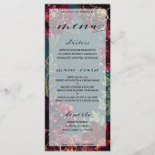 Blauwgroen Bordeaux Jewel Tones Bruiloft 2 Menu (Voorkant)