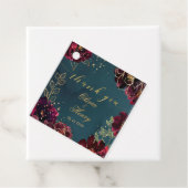 Blauwgroen Bordeaux Jewel Tones Weddenschap Bedank Bedankjes Labels (In situ)