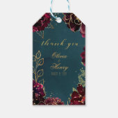 Blauwgroen Bordeaux Jewel Tones Wedding Cadeaulabel (Voorkant)