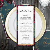 Blauwgroen Bordeaux Jewel Tones Wedding Menu