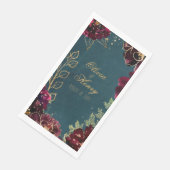 Blauwgroen Bordeaux Jewel Tones Wedding Servet (Hoek)