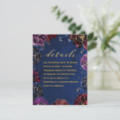 Blauwgroen Bordeaux Navy Blue Jewel Tone Details & Informatiekaartje (Staand voorkant)