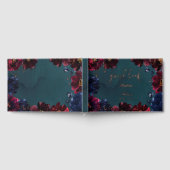 Blauwgroen Bordeaux Sapphire Jewel Tone Roos Gold Gastenboek (Volledig)