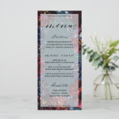 Blauwgroen Bordeaux Sapphire Jewel Tone Wedding 2  Menu (Staand voorkant)