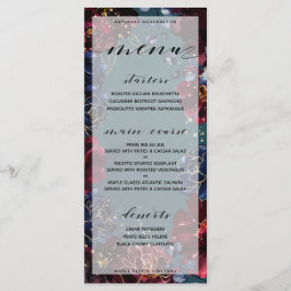 Blauwgroen Bordeaux Sapphire Jewel Tone Wedding 2 Menu