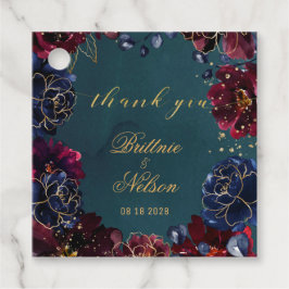 Blauwgroen Bordeaux Sapphire Jewel Tones Bruiloft Bedankjes Labels