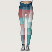 Blauwgroen bordeauxblauw leggings (Voorkant)