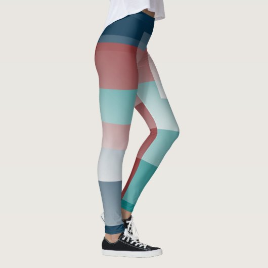 Blauwgroen bordeauxblauw leggings (Rechts)
