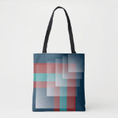 Blauwgroen bordeauxblauw tote bag (Voorkant)