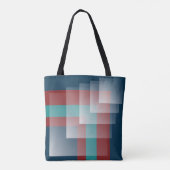 Blauwgroen bordeauxblauw tote bag (Achterkant)