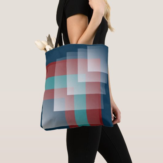 Blauwgroen bordeauxblauw tote bag (Dichtbij)