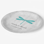 Blauwgroen Borden voor rondzwevende dragonvliezen Papieren Bordje (Gekanteld)