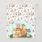 Blauwgroen bosdieren Oh Baby shower budget Flyer (Achterkant)