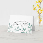 Blauwgroen Botanisch zult u onze Bloemenmeisje zij Kaart (Gele Bloem)