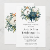Blauwgroen Botanische Bloemen Pioen Bruidsmeisjes  Kaart (Voorkant / Achterkant)