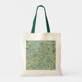  Blauwgroen botanische en groene Canvas tas (Achterkant)