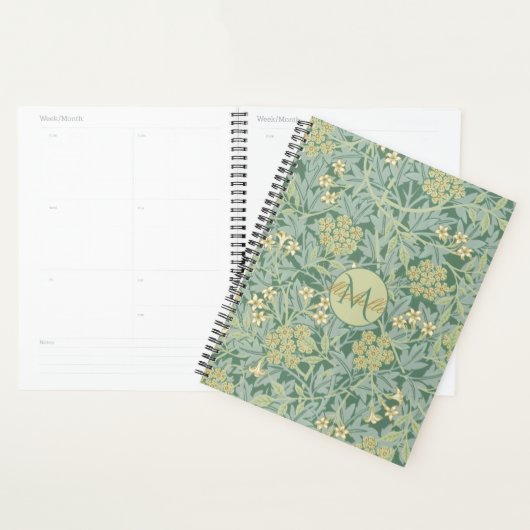  Blauwgroen botanische en groene flora Planner (Display)