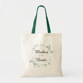 Blauwgroen botanische getextureerde-effectmoeder v tote bag (Voorkant)
