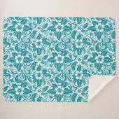 Blauwgroen botanische sherpa-deken sherpa deken (Voorkant (horizontaal))