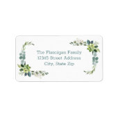 Blauwgroen Bouquet - Adreslabel Etiket (Voorkant)