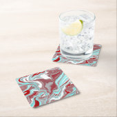 Blauwgroen, Bourgogne, rode en witte marmertruien Kartonnen Onderzetters (Insitu)