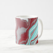 Blauwgroen, Bourgogne, rode en witte marmertruien Koffiemok (Voorkant rechts)