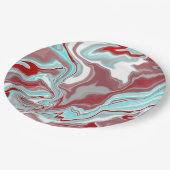 Blauwgroen, Bourgogne, rode en witte marmertruien Papieren Bordje (Gekanteld)