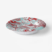 Blauwgroen, Bourgogne, rode en witte marmertruien Papieren Kommen (Gebogen)