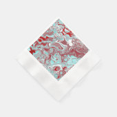 Blauwgroen, Bourgogne, rode en witte marmertruien Servet (Hoek)