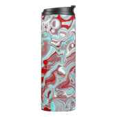 Blauwgroen, Bourgogne, rode en witte marmertruien Thermosbeker (Gedraaid links)