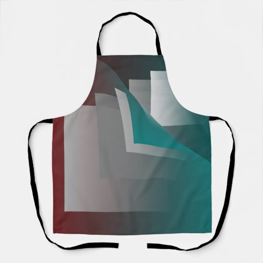 Blauwgroen Bourgondische grijze pagina's Schort (Voorkant)