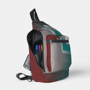 Blauwgroen Bourgondische grijze pagina's Sling Bag