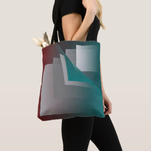 Blauwgroen Bourgondische grijze pagina's Tote Bag
