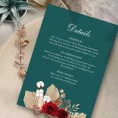 Blauwgroen Bourgondische Rozen bruiloft details Ka Kaart