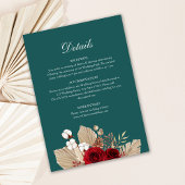 Blauwgroen Bourgondische Rozen bruiloft details Ka Kaart