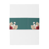 Blauwgroen Bourgondische Rozen bruiloft Uitnodigingen Wikkel (Achterkant Voorbeeld)