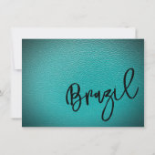 Blauwgroen Braziliaans paspoort Bedankkaart (Achterkant)