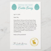 Blauwgroen brief van de paasbunny (Voorkant)