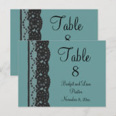 Blauwgroen Briefkaart Franse Lace Table Nummer (Voorkant / Achterkant)