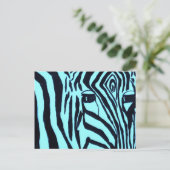 Blauwgroen Briefkaart Zebre (Staand voorkant)
