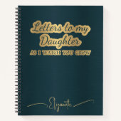Blauwgroen brieven aan mijn dochter Keepsake Memor Notitieboek (Voorkant)