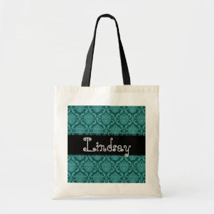 Blauwgroen Brocade Wedding Damask Bridesmaid Bag Tote Bag