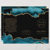 blauwgroen brochure en goudmakerij (Voorkant / Achterkant)